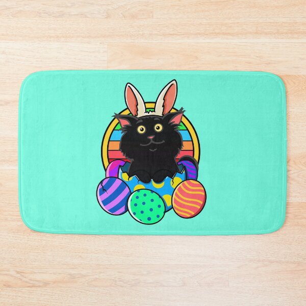 Item preview, Kawaii Black Cat in Bunny Ears Easter Egg Shell designed and sold by Jesta Graphics.