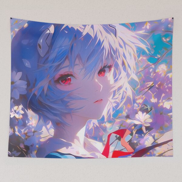 Item preview, Rei Ayanami Neon Genesis Evangelion Nature Anime Girl Waifu designed and sold by TanglenRabbit.