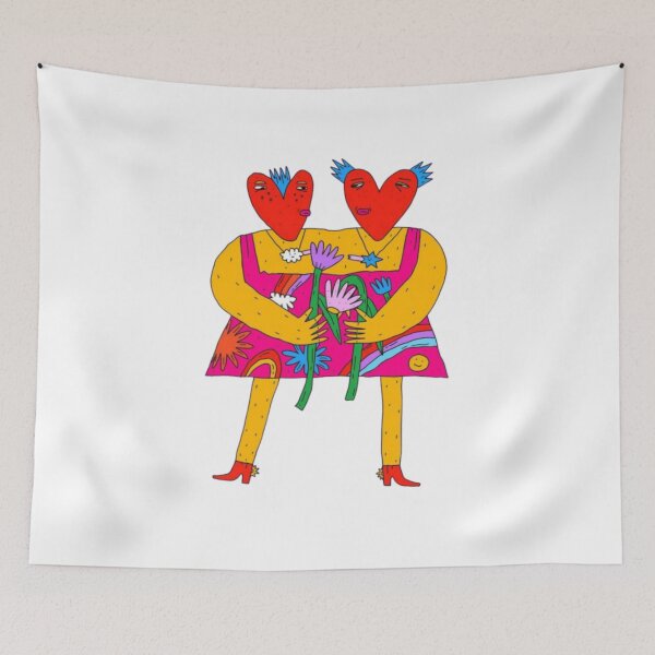 Item preview, Two Headed Heart Monster Surreal Doodle designed and sold by Bralipse.