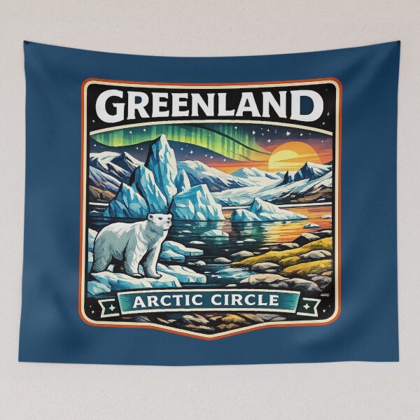 Item preview, Greenland Arctic Circle - Polar Bear Iceberg Fjord designed and sold by Myra365Art.
