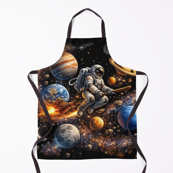 Item preview, Solar System Adventure – Astronaut on Broom Funny Space Tee designed and sold by RolMerch.