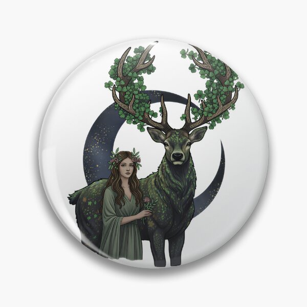 Item preview, Saint Patrick’s Day Celtic Deer Goddess Clover Antlers Art designed and sold by BARKAcreations.