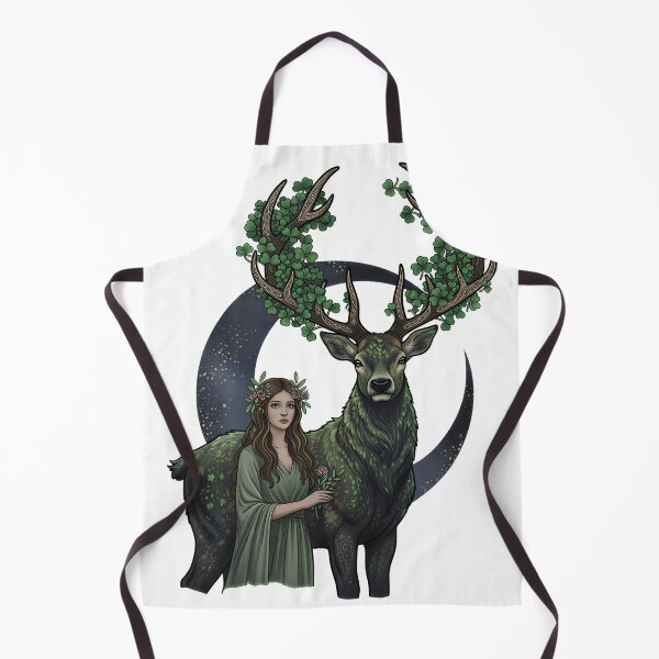 Item preview, Saint Patrick’s Day Celtic Deer Goddess Clover Antlers Art designed and sold by BARKAcreations.