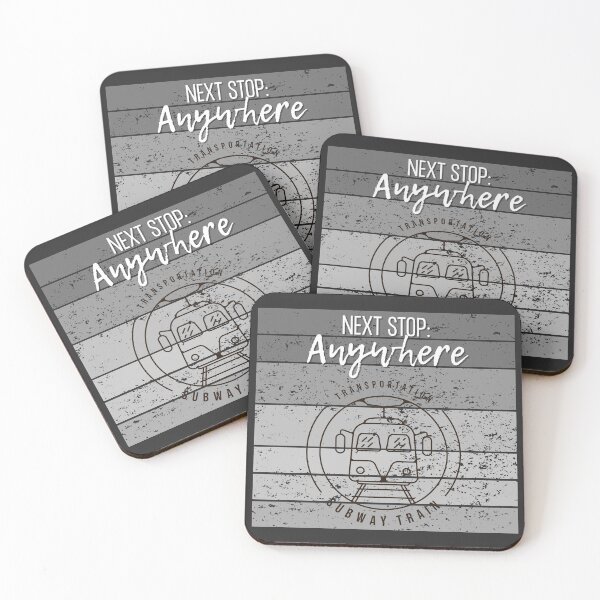 Item preview, Next Stop Anywhere – Vintage Subway Metro Train Travel Graphic designed and sold by ArcticFoxStudio.