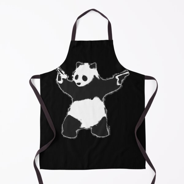 Item preview, Banksy Panda with guns black and white grunge Graffiti Street art on black background HD HIGH QUALITY ONLINE STORE designed and sold by SierkArts.