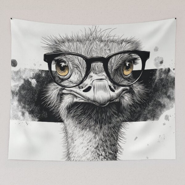 Item preview, Ostrich in glasses poses playfully designed and sold by anytka.