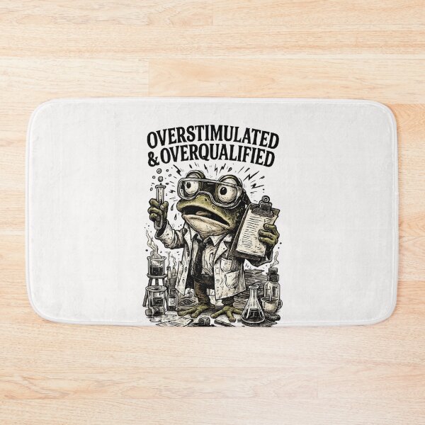 Item preview, Overstimulated & Overqualified Scientist Frog Chemistry Lab Humor designed and sold by Pawsome Quotes.