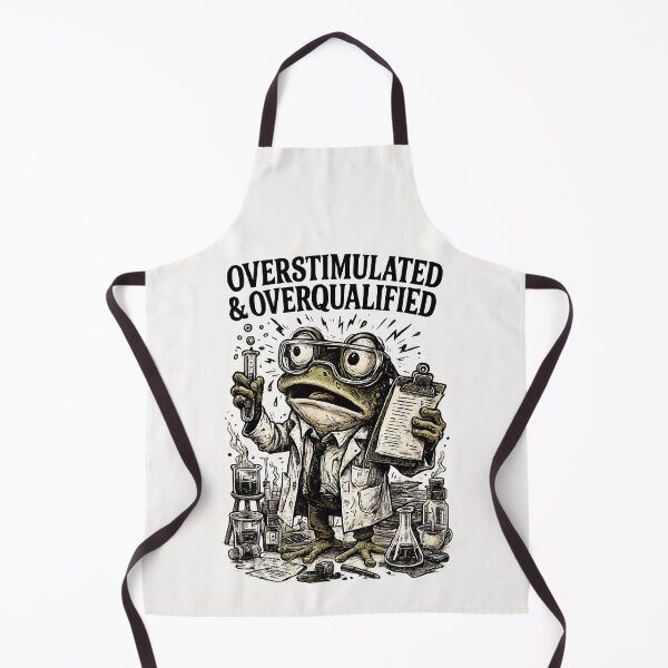 Item preview, Overstimulated & Overqualified Scientist Frog Chemistry Lab Humor designed and sold by Pawsome Quotes.