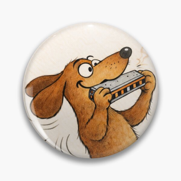 Item preview, Happy Dachshund Playing Harmonica – Cute Music Dog designed and sold by Darlin8888.