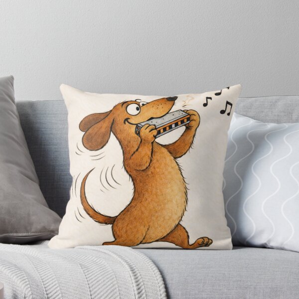 Item preview, Happy Dachshund Playing Harmonica – Cute Music Dog designed and sold by Darlin8888.