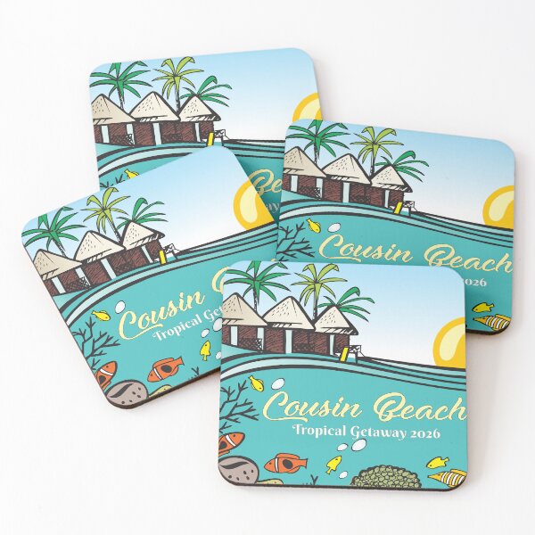 Item preview, Cousins Beach Tropical Getaway 2026 Ocean Life Illustration designed and sold by PixelWaveBD.