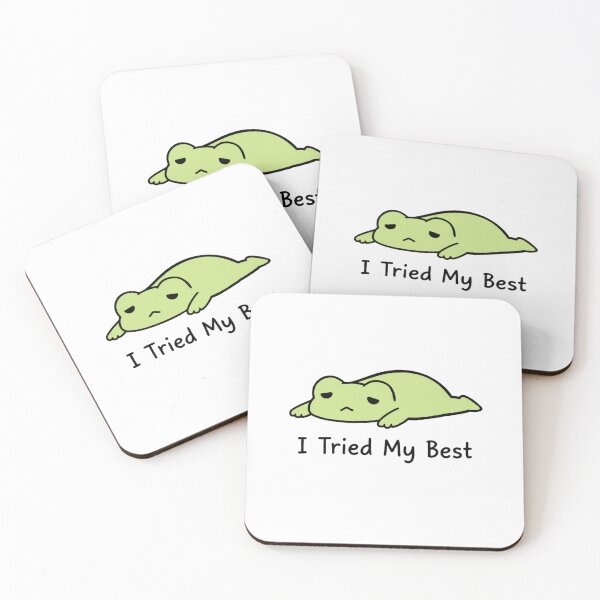 Item preview, I Tried My Best Frog Sticker | Cute Tired Frog Meme designed and sold by Lovestickerco.