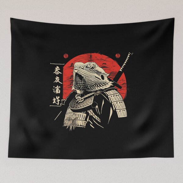 Item preview, Samurai Bearded Dragon Japanese Style Illustration designed and sold by titanlevi.