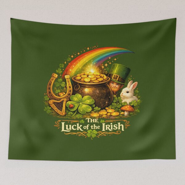 Item preview, The Luck of the Irish – Pot of Gold Rainbow St. Patrick’s Day designed and sold by Rough Sketches – Ireland Inspired Art.