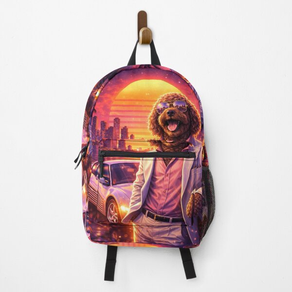 Item preview, Cockapoo Miami Sunset Art - Retro 80s Cockapoo Lifestyle Dog Illustration designed and sold by Cockapoo Society.