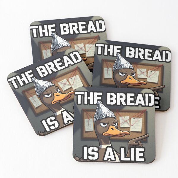 Item preview, The Bread Is A Lie Conspiracy Theory Duck designed and sold by LowBattery Social Club.