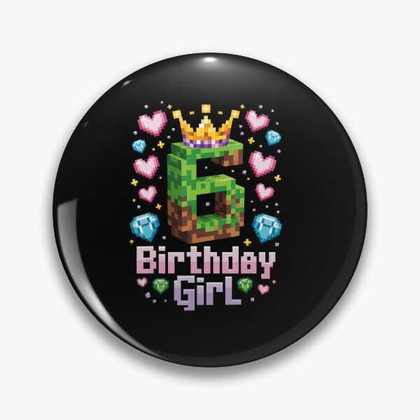 Item preview, 6 Birthday Girl Pixel Gaming Style Celebration designed and sold by FGTV2021.