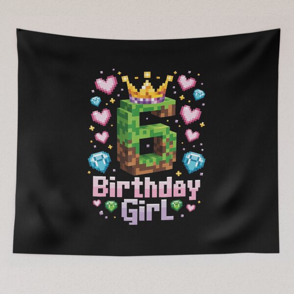 Item preview, 6 Birthday Girl Pixel Gaming Style Celebration designed and sold by FGTV2021.