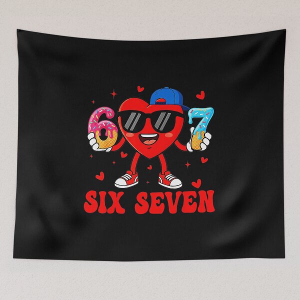 Item preview, Six Seven Funny Heart Character Valentine Humor designed and sold by gladysenglish.