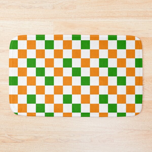 Item preview, Orange White Green Checkered Pattern Design  designed and sold by PatternTitan.