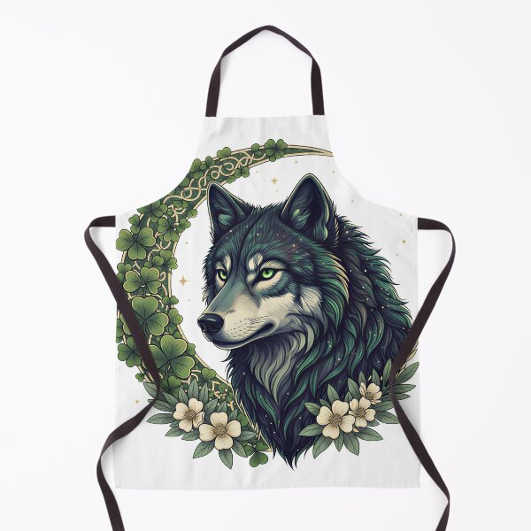 Item preview, Saint Patrick’s Day Celtic Wolf Clover Moon Art designed and sold by BARKAcreations.