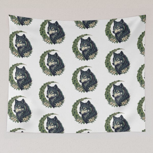 Item preview, Saint Patrick’s Day Celtic Wolf Clover Moon Art designed and sold by BARKAcreations.