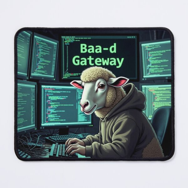 Item preview, Baa-d Gateway 502 Error Programmer Sheep designed and sold by LowBattery Social Club.