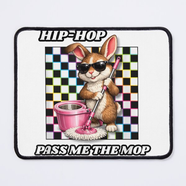 Item preview, Hip Hop Pass Me The Mop Funny Bunny Cleaning Meme designed and sold by HuserPiri.