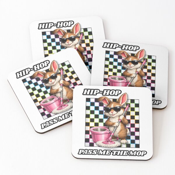 Item preview, Hip Hop Pass Me The Mop Funny Bunny Cleaning Meme designed and sold by HuserPiri.
