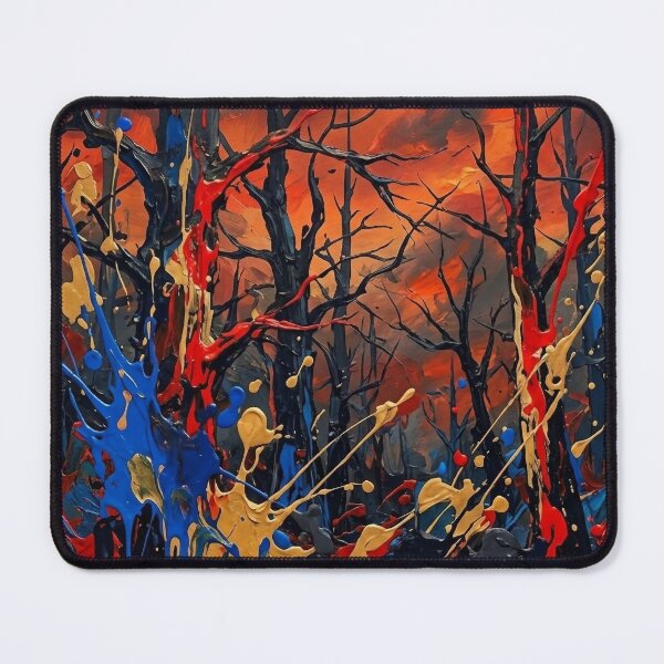 Item preview, Midnight Inferno Abstract Forest Painting designed and sold by SodhaIqbalKasam.