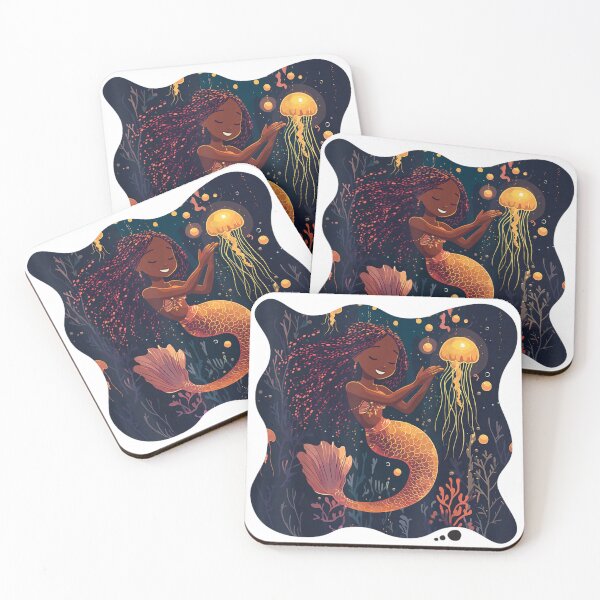 Item preview, Cute Mermaid With Jellyfish Underwater Fantasy Ocean Art designed and sold by HuserPiri.