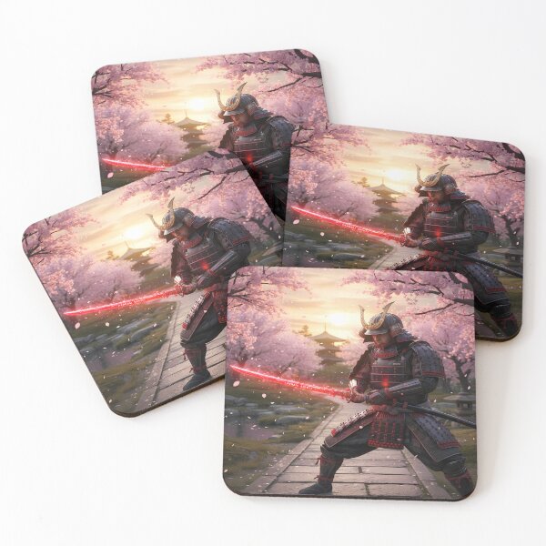 Item preview, Samurai with glowing sword in cherry blossom garden designed and sold by leslygelbq.