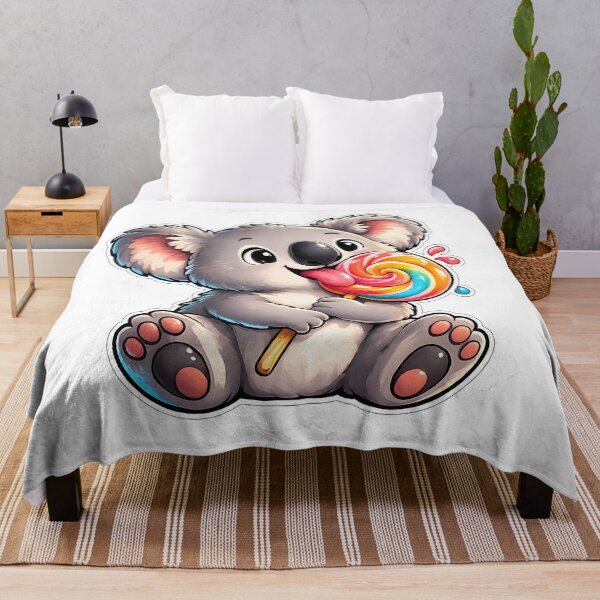 Item preview, Cute Koala Licking Lollipop – Kawaii Koala Candy Cartoon designed and sold by Rabbit-run.