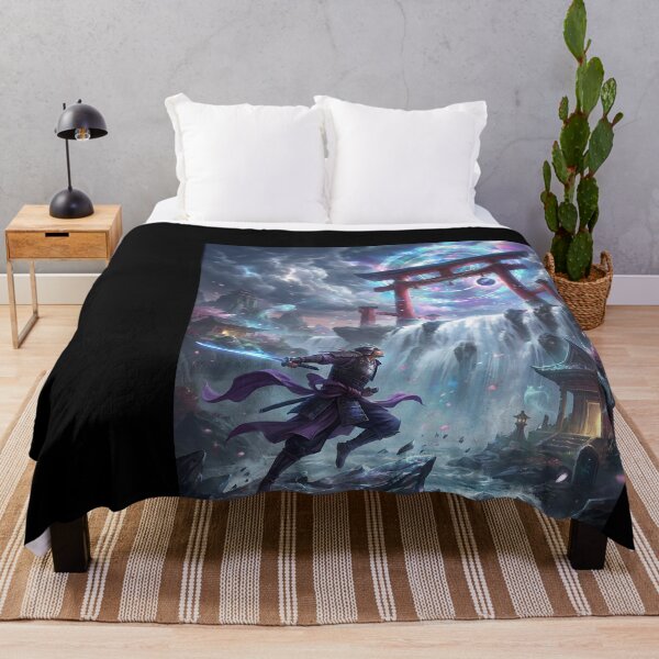 Item preview, Samurai Warrior at Mystical Waterfall designed and sold by leslygelbq.