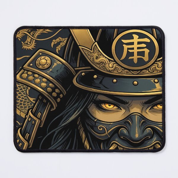 Item preview, Samurai Warrior with Dragon Background designed and sold by leslygelbq.
