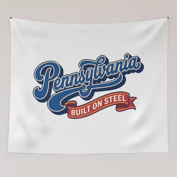 Item preview, Vintage Pennsylvania Built On Steel Retro Pride designed and sold by Cozy-Old-Pub.