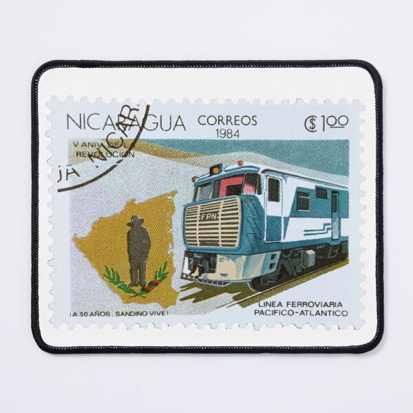 Item preview, Nicaragua 1984 Train Railway Vintage Postage Stamp designed and sold by red-amber65.