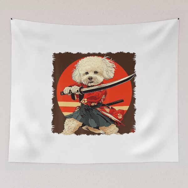 Item preview, Samurai Bichon Frise Japanese Style Illustration designed and sold by titanlevi.