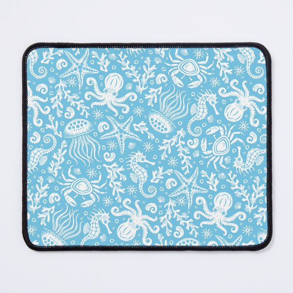 Item preview,  Coastal Nautical Underwater Sea Life With Octopus In Sky Blue  designed and sold by EliveraDesigns.