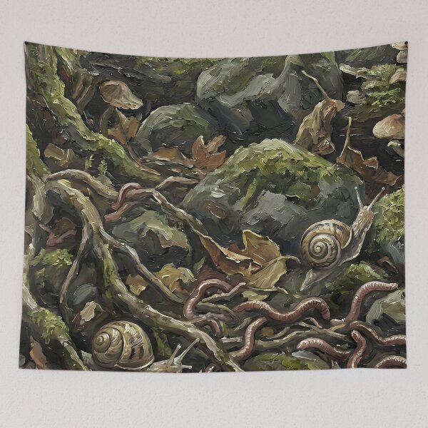 Item preview, Goblincore Forest Floor – Earthworms Snails Mushrooms Dark Nature Cottagecore Aesthetic designed and sold by cr6zym1nd.