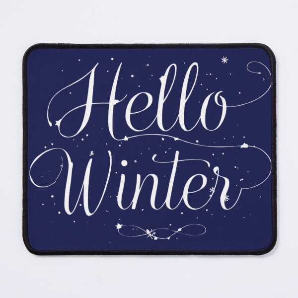 Item preview, Elegant White Hello Winter Cursive Typography with Snowflakes designed and sold by PACS0011.