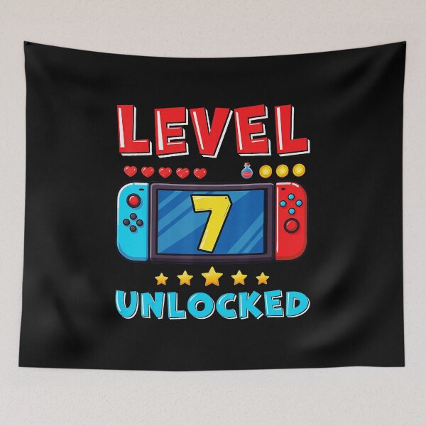 Item preview, Level 7 Unlocked Gamer Birthday Retro Game Console  designed and sold by FGTV2021.
