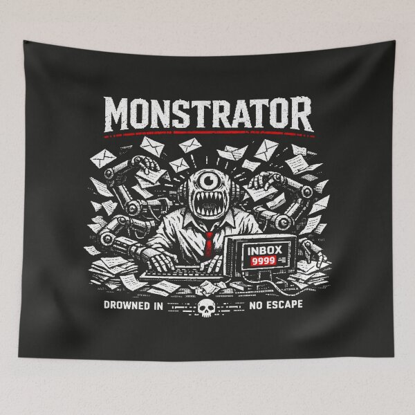 Item preview, Monstrator Email Overload Office Life Horror designed and sold by SplashTastic.