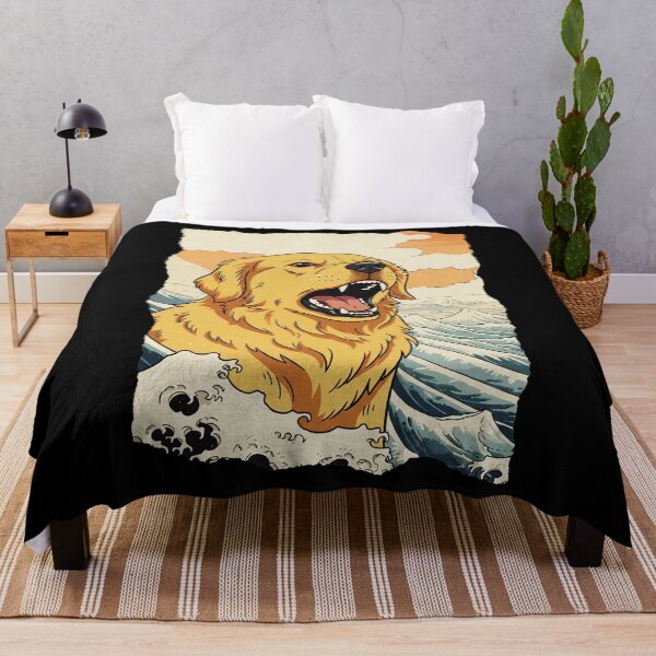 Item preview, Golden Retriever Great Wave Japanese Style Dog designed and sold by JEFDodsonArt.