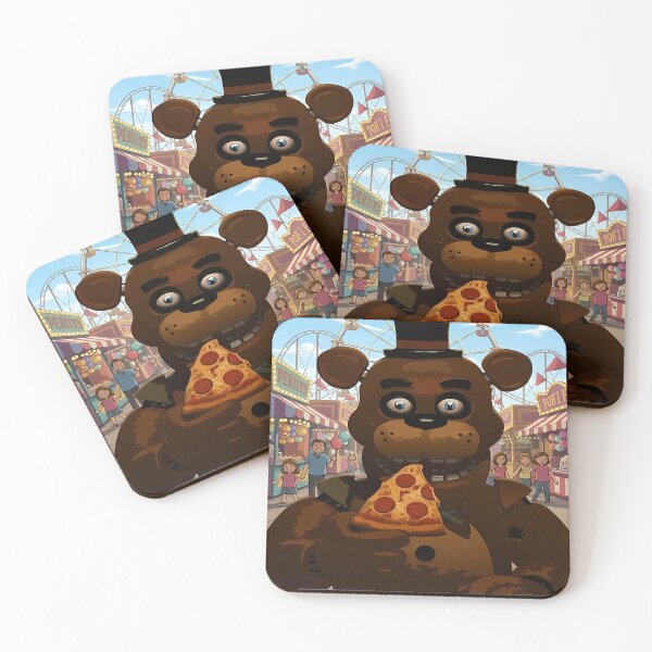 Item preview, Freddy Fazbear eating pizza at amusement park designed and sold by florancouriei.