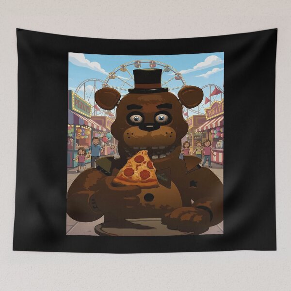 Item preview, Freddy Fazbear eating pizza at amusement park designed and sold by florancouriei.