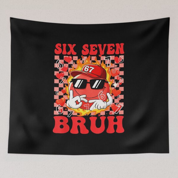 Item preview, Six Seven Bruh Funny Heart Character Meme designed and sold by gladysenglish.