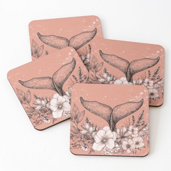 Item preview, Whale tail with floral design designed and sold by anytka.