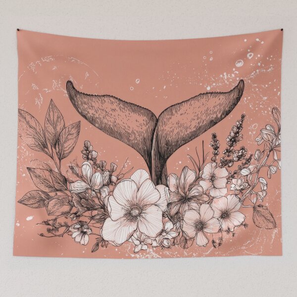 Item preview, Whale tail with floral design designed and sold by anytka.
