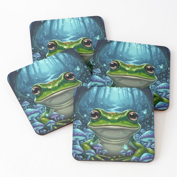 Item preview, Enchanted Forest Frog and Mushrooms designed and sold by florancouriei.